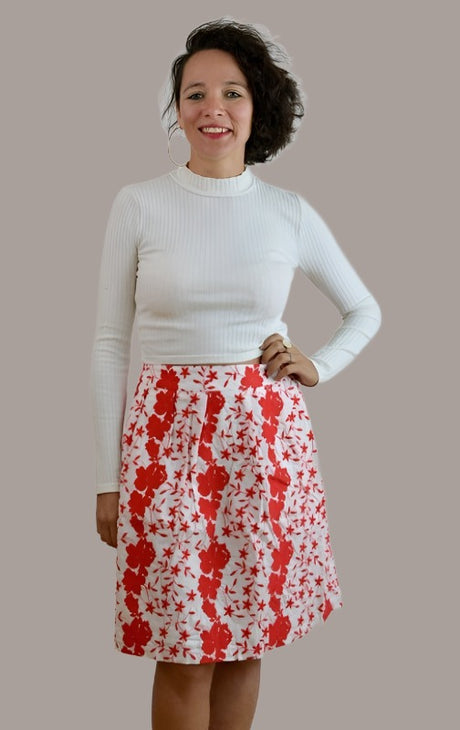 Ellison Red Floral Embroidery Skirt