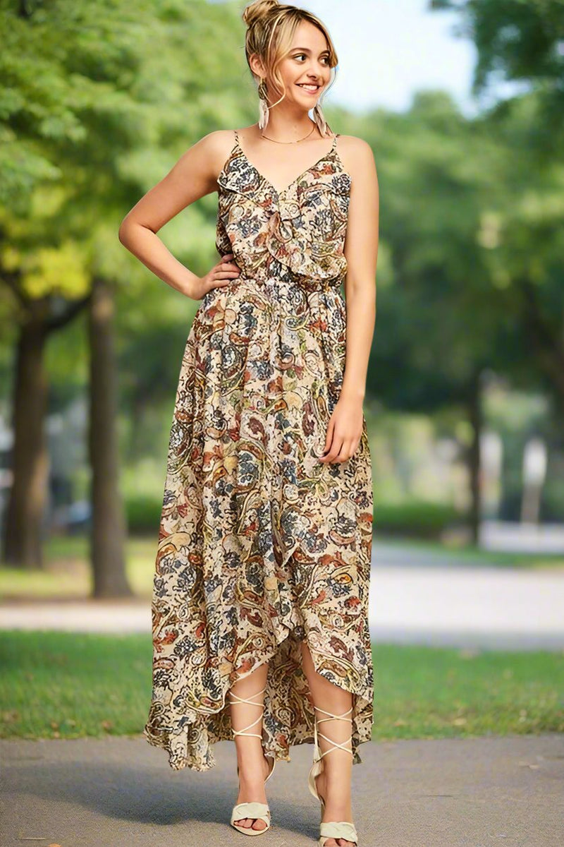 Entro Paisley Hi Lo Tall Dress