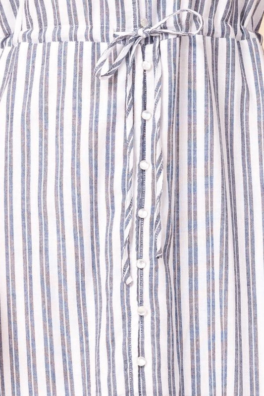 Favlux Hi Lo Stripe Dress - Navy