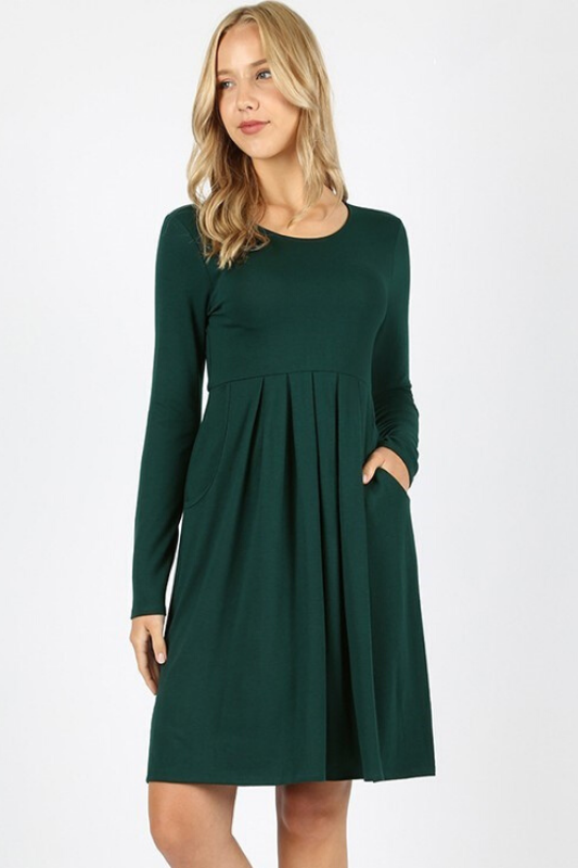 Serene Magical Winter Dress - Hunter Green