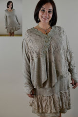 Pretty Angel Knit Ruffle Hem Dress and Matching Coverlet Top