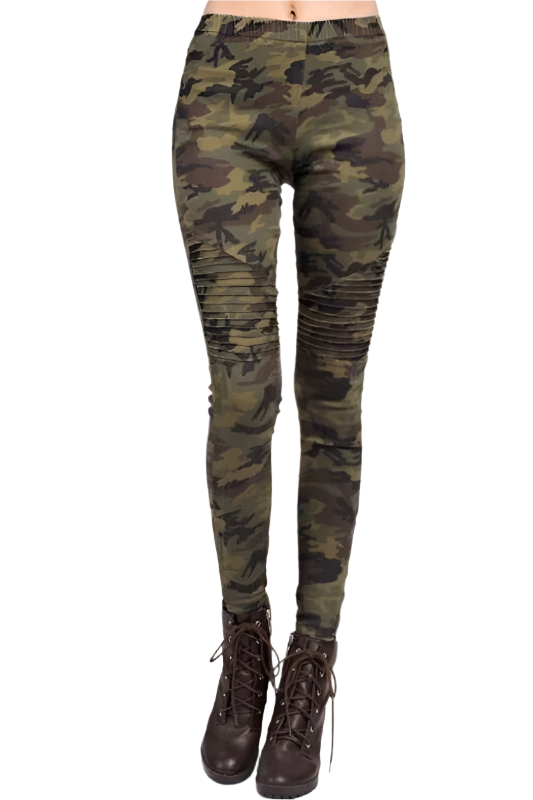 Mittoshop Moto Camo Legging Pants - Olive