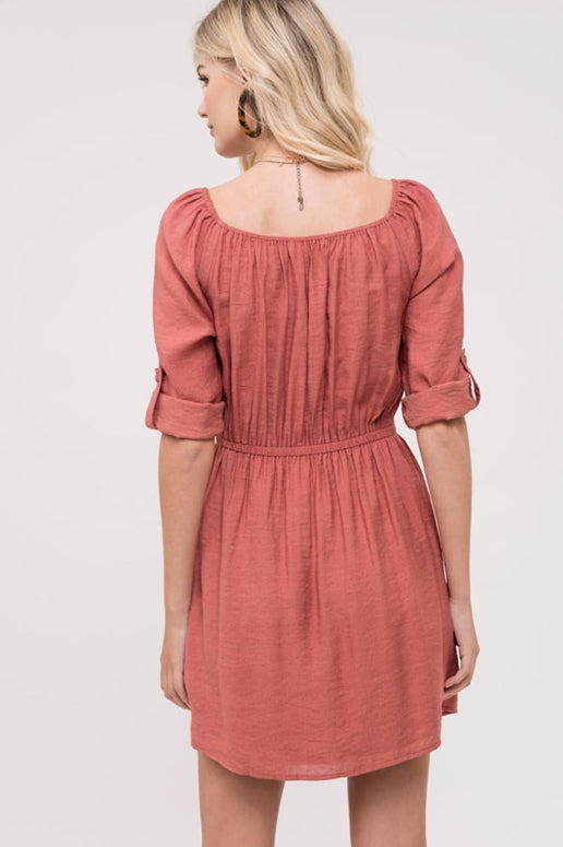 Blu Pepper Cargo Pockets Shirt Dress - Sienna