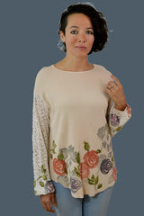T-Party Artsy Lace Thermal Top - Dusty Rose