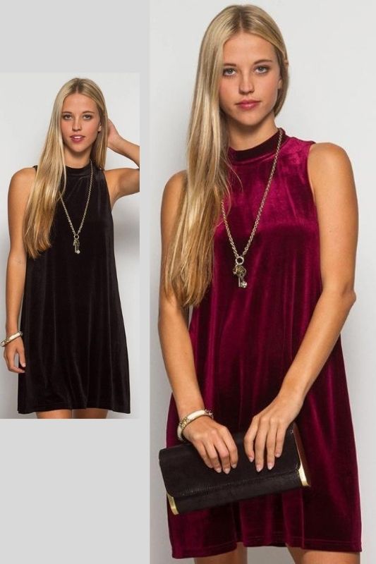 She + Sky Romantic Velvet Dress - 2 Colors