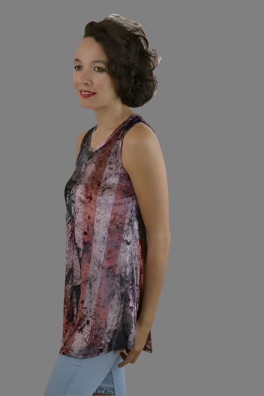 *FINAL SALE Vocal Velvet Flag Statue of Liberty Tank - Mauve