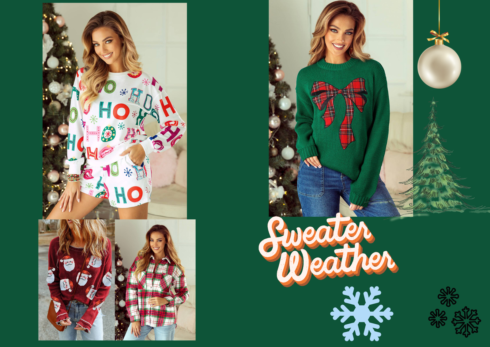 Ho Ho Ho - Christmas Pajama Sets and Waffle Sequin Santas plus Plaid Bows 🎄🎅