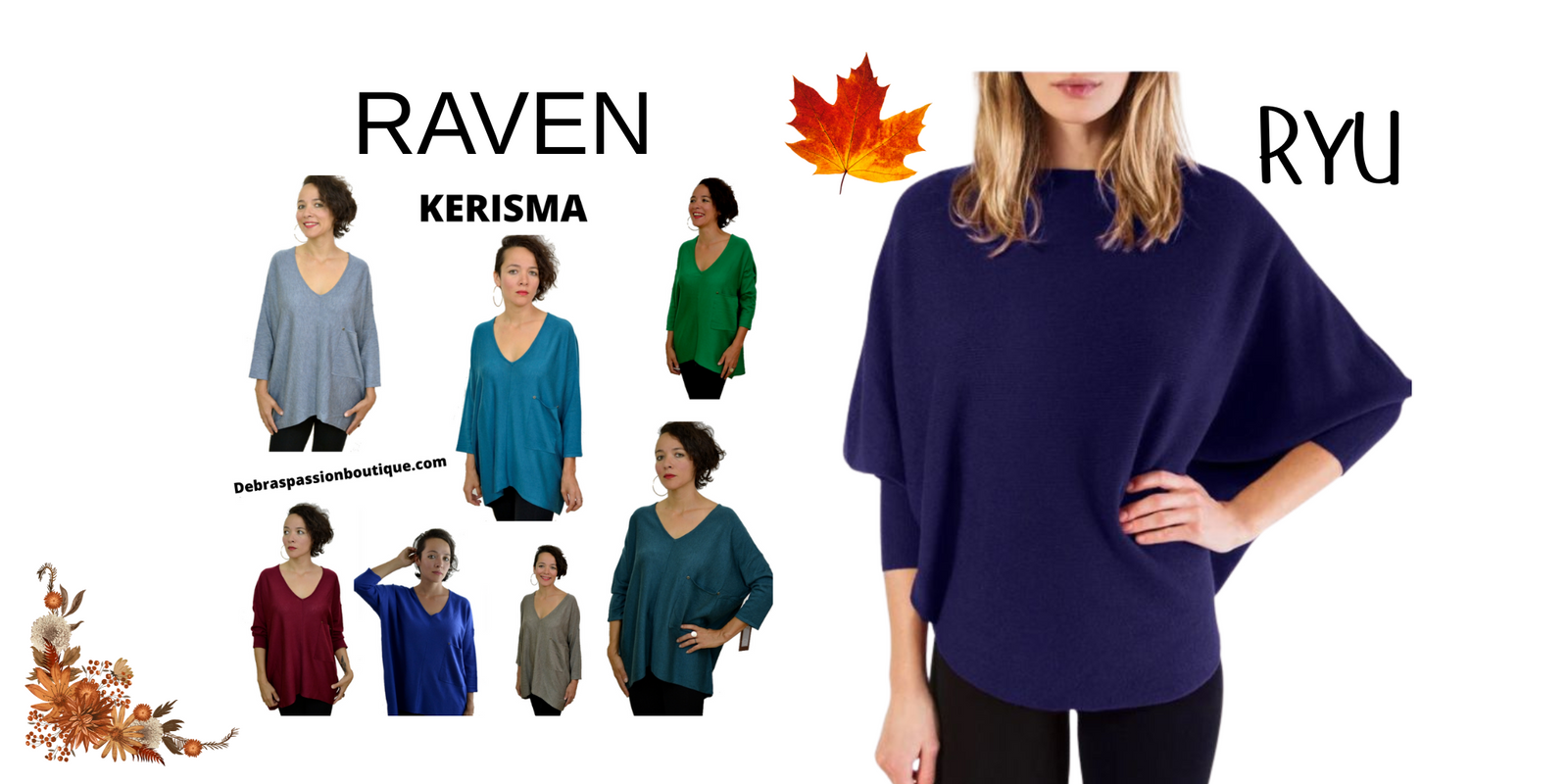 Kerisma Raven Sweaters- Full Selection of Colors at Debraspassionboutique.com