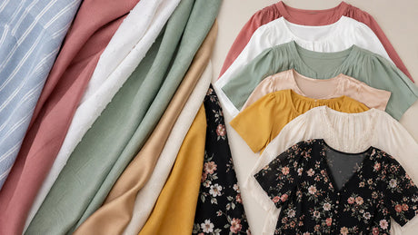 What are the different fabrics used for women’s tops?