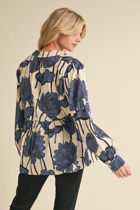 Jodifl Bold Floral Blouse - Blue