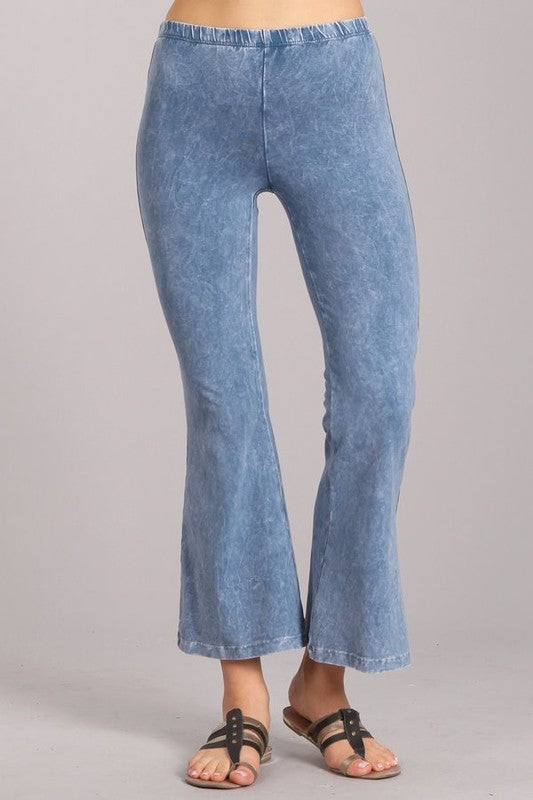 Chatoyant Mineral Wash Crop Flare Soft Pants - E5