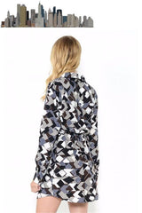 Esley Retro Geometric Print Shirt Dress