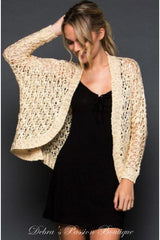 Gee Gee Crochet Sequins Sweater - Cream