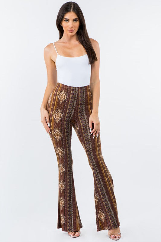 Bear Dance Boho Baroque Skinny Brushed Pants - Brown