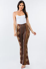 Bear Dance Boho Baroque Skinny Brushed Pants - Brown