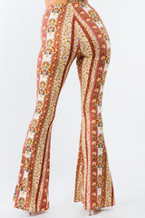 Bear Dance Retro Boho Skinny Brushed Pants - Yellow Marsala