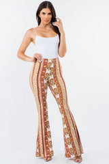 Bear Dance Retro Boho Skinny Brushed Pants - Yellow Marsala