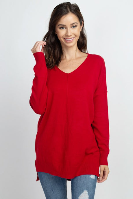 Dreamers Super Soft Stretch V Neck Long Tunic Top - 6 Colors