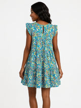 Savanna Jane Teal Floral Babydoll Mini Dress