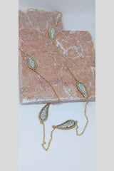 Paisley Pave Chain Necklace - Gold