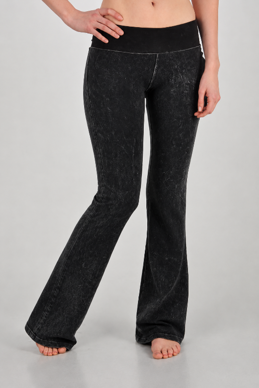 T-Party Mineral Wash Yoga Bootcut Pants - Black