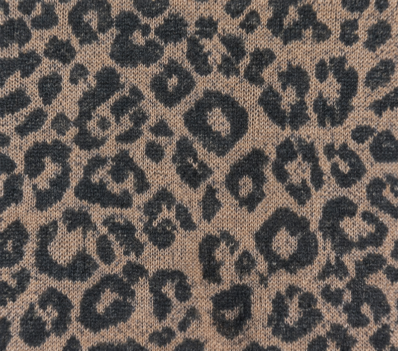 Adora Cozy Leopard Print Knit Short Sweater - Khaki
