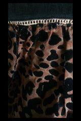 Mystree Leopard Velvet Peplum Blouse - Black - *Final Sale