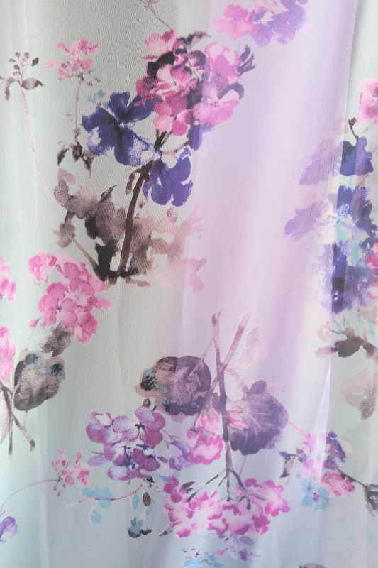 Peach Love Blossoms Floral Bell Sleeve Kimono - Mint