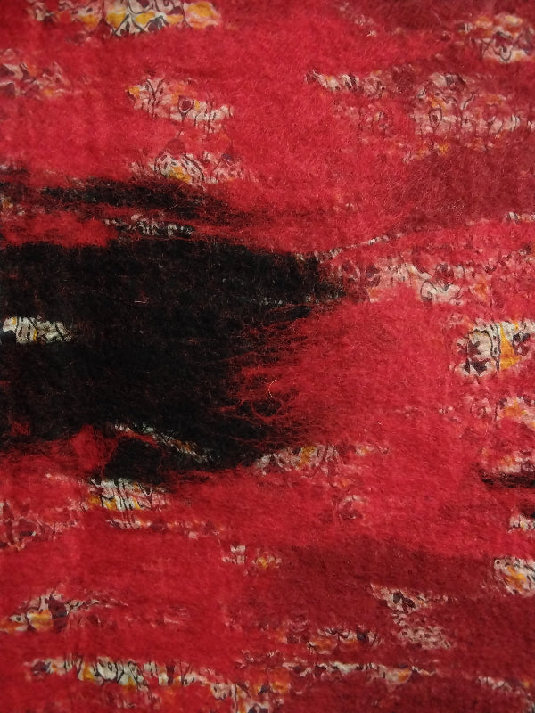 Merino Wool Silk Felt Upcycle Art Sari Scarf - Multiple Colors