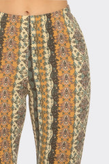 Bear Dance Boho Baroque Skinny Brushed Pants - Olive