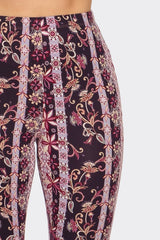 Bear Dance Boho Floral Skinny Brushed Pants - Purple