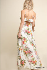 Umgee Tropical Maxi Dress - Off White Mix