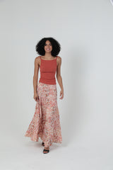 Angie Paisley Patchwork Ditsy Maxi Skirt - Ivory