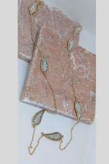 Paisley Pave Chain Necklace - Gold