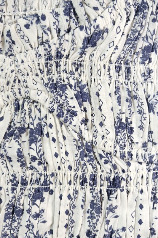 Blu Pepper Navy Floral Smocked Maxi Dress