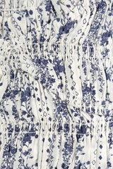 Blu Pepper Navy Floral Smocked Maxi Dress