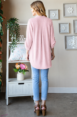 Catherine Light Pink Urban Rib Hi-Low Top