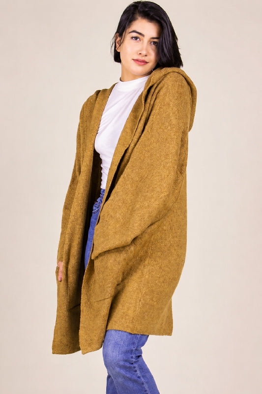 P Cill Oversize Hoodie Cardigan - Camel