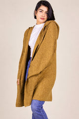 P Cill Oversize Hoodie Cardigan - Camel