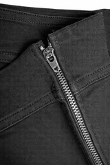 Black Mid Waist Flare Pants Plus Short Wide Waistband