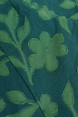 Plus Size Floral Textured Henley Blouse - Hunter Green