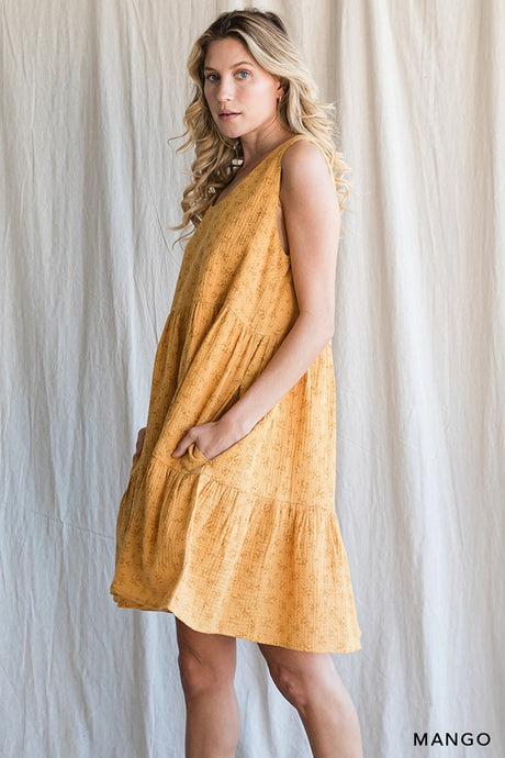 Gauze Ditsy Floral Print Tier Dress - Mango