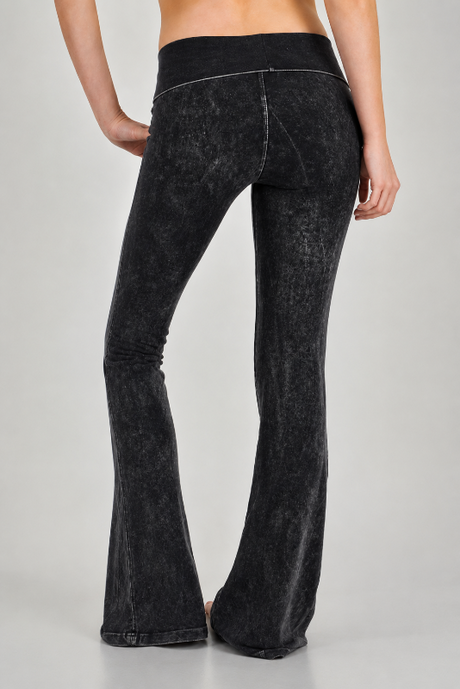 T-Party Mineral Wash Yoga Bootcut Pants - Black