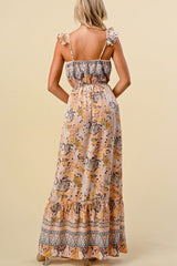Tall Boho Floral Print Maxi Dress - Cream Yellow
