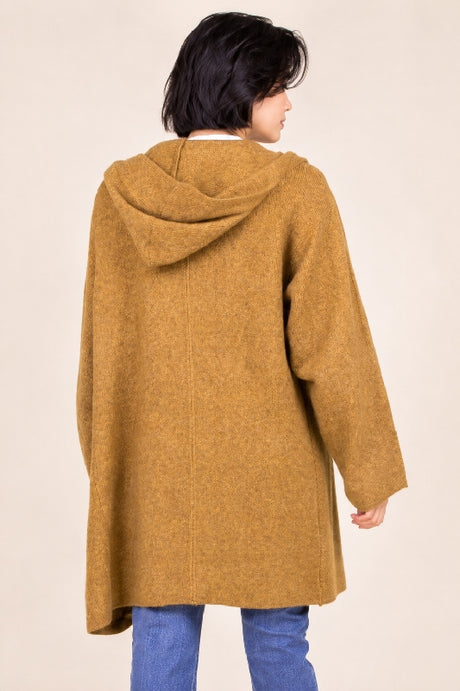 P Cill Oversize Hoodie Cardigan - Camel