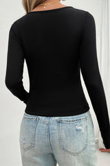 Deborah's Basic Long Sleeve Lace Ruffle Top - 3 Colors