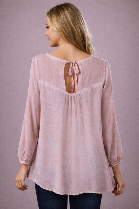 Andree Airy Floral Babydoll Top – Soft Pink