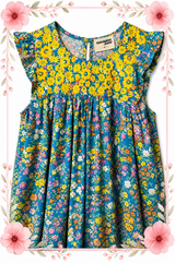 Savanna Jane Teal Floral Babydoll Mini Dress