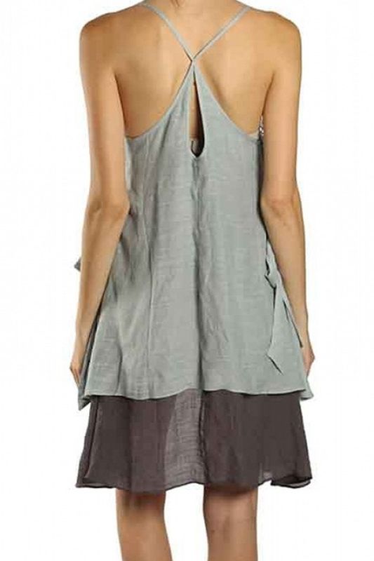A'Reve X Back Dress & Side Bow - Grey