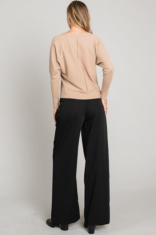 Allie Rose Super Soft Sweater Top - Camel